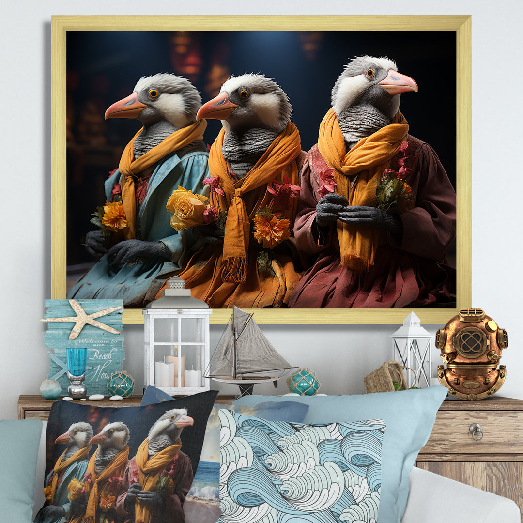 Relaxing penguins at the spa - Penguin Wall Decor