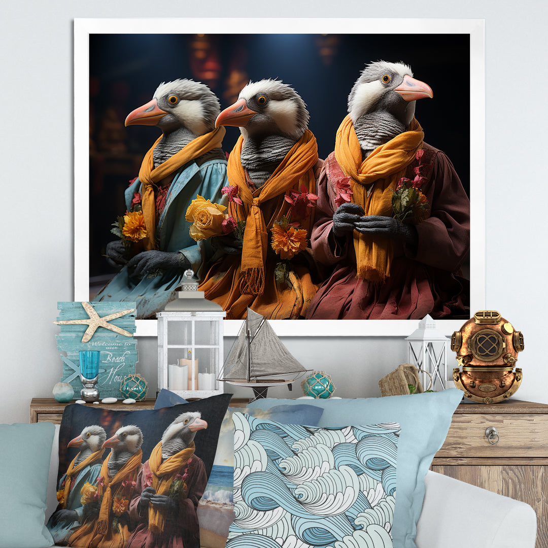 Relaxing penguins at the spa - Penguin Wall Decor