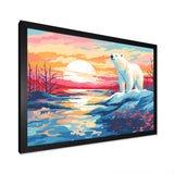Sunrise polar bear Artic whispers - Pink Bear Wall Art