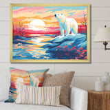 Sunrise polar bear Artic whispers - Pink Bear Wall Art
