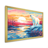 Sunrise polar bear Artic whispers - Pink Bear Wall Art