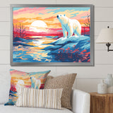 Sunrise polar bear Artic whispers - Pink Bear Wall Art