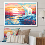 Sunrise polar bear Artic whispers - Pink Bear Wall Art