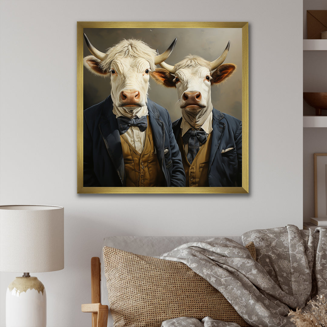 Portrait Scottish Highlander in suit - Cow Home Decor Art