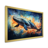 Blue Majesty Whale in Watercolor - Whale Living Room Wall Art