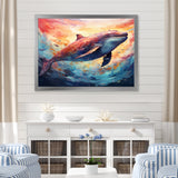 Blue Majesty dolphin in Watercolor - Dolphin Bedroom Wall Art