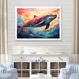Blue Majesty dolphin in Watercolor - Dolphin Bedroom Wall Art