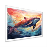 Blue Majesty dolphin in Watercolor - Dolphin Bedroom Wall Art