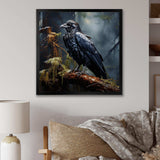 Black Raven forest Guardian I - Animals Canvas Wall Art