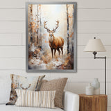 Forest deer's horizon - Brown Deer Wall Art