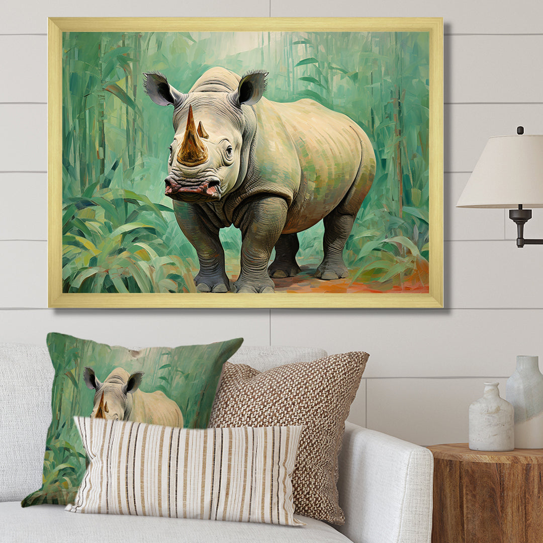 Rhinoceros jungle horizon - Rhinoceros Canvas Wall Art