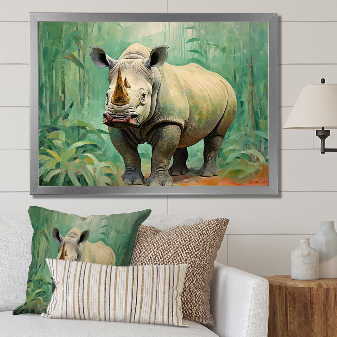 Rhinoceros jungle horizon - Rhinoceros Canvas Wall Art
