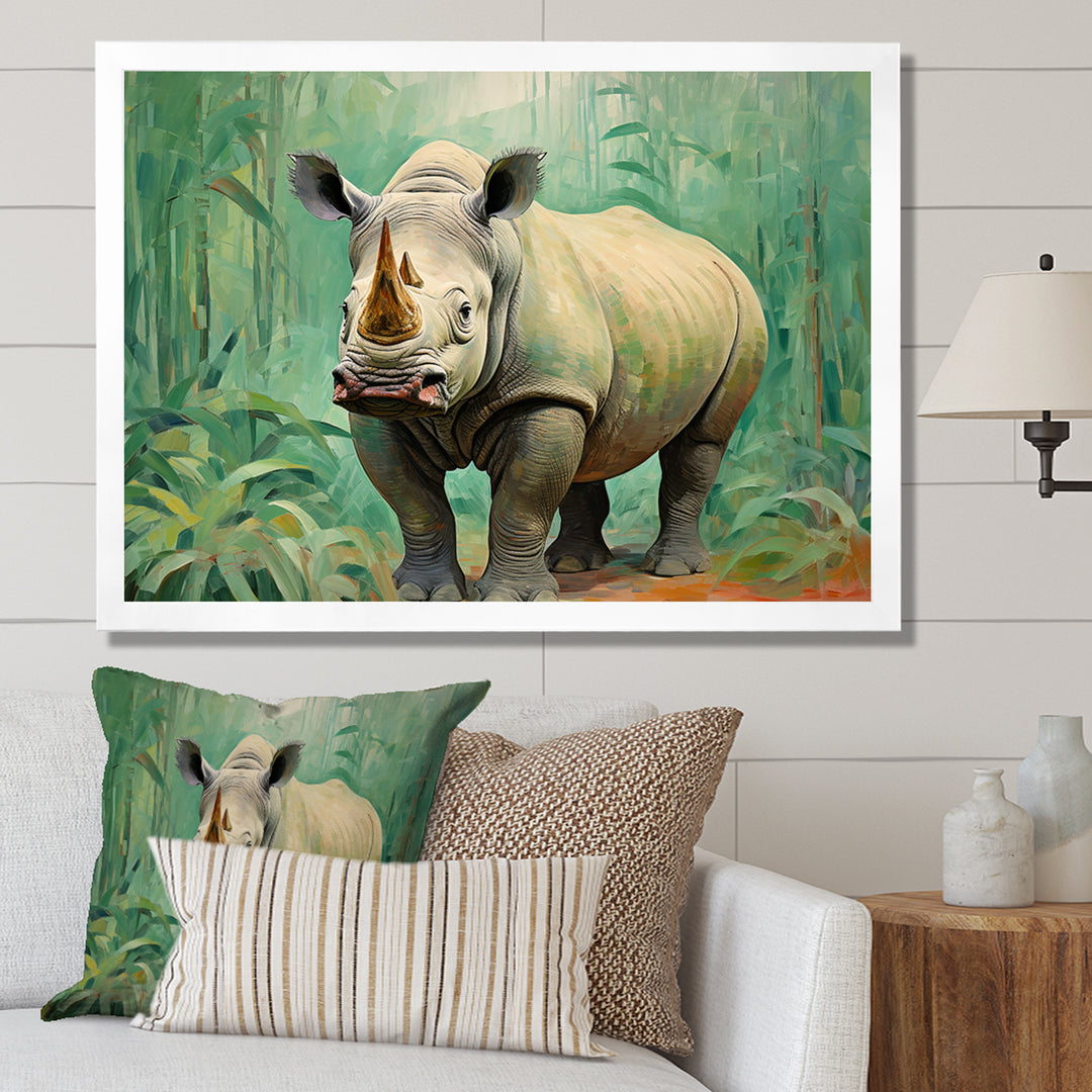 Rhinoceros jungle horizon - Rhinoceros Canvas Wall Art