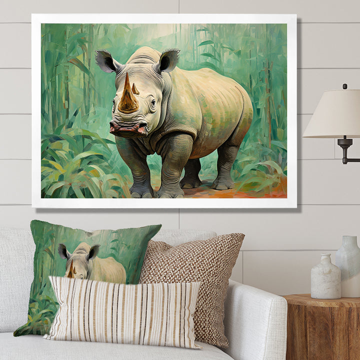 Rhinoceros jungle horizon - Rhinoceros Canvas Wall Art