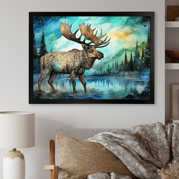 Moose morning Lake serenity - Moose Wall Decor