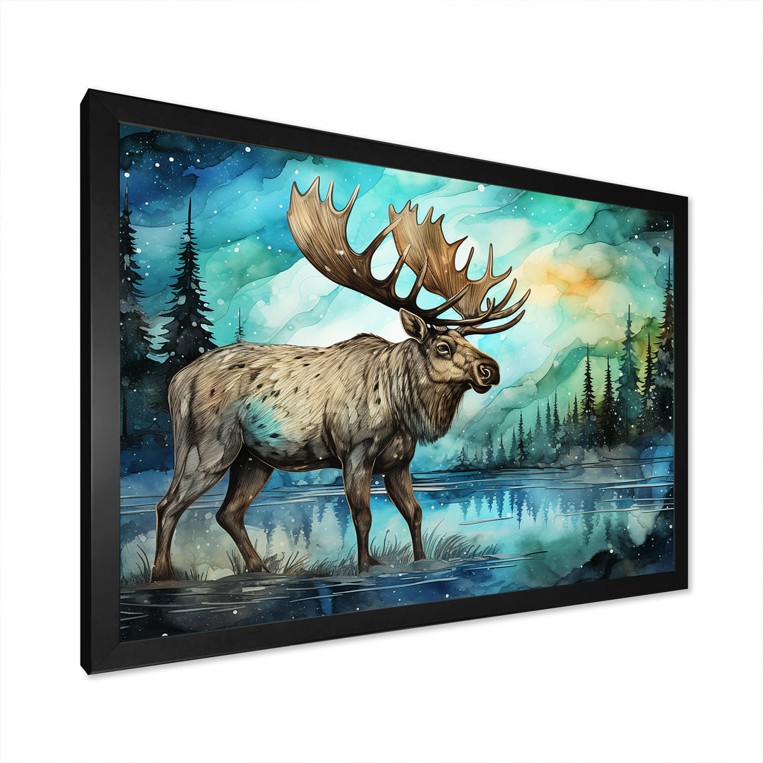 Moose morning Lake serenity - Moose Wall Decor