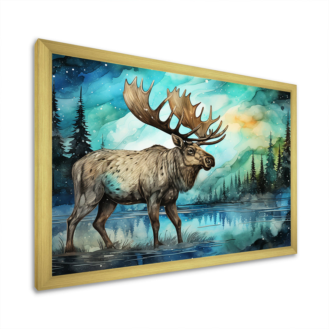 Moose morning Lake serenity - Moose Wall Decor