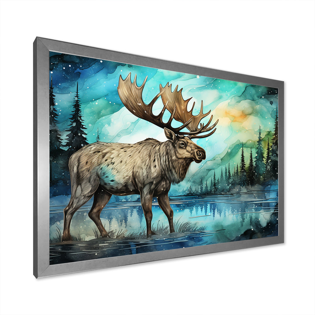 Moose morning Lake serenity - Moose Wall Decor