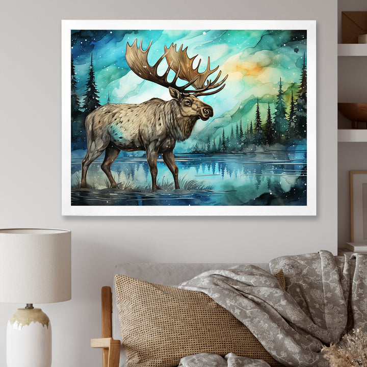 Moose morning Lake serenity - Moose Wall Decor