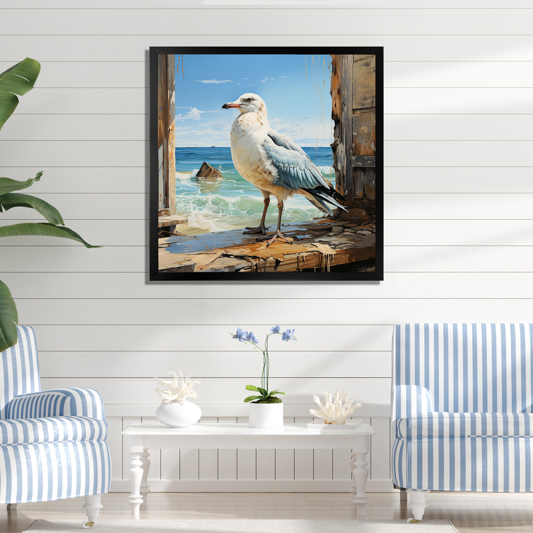 Coastal Sentinel Majestic Seagull - Seagull Wall Decor
