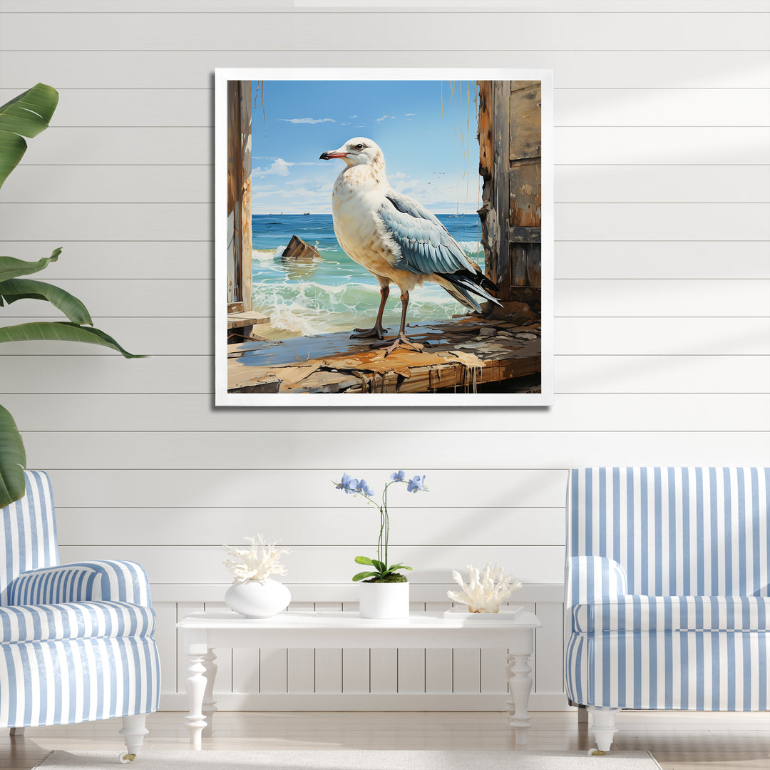 Coastal Sentinel Majestic Seagull - Seagull Wall Decor