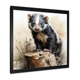 Black Playful Skunk meadows - Skunk Wall Art Prints