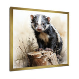 Black Playful Skunk meadows - Skunk Wall Art Prints