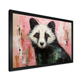 Playful black Skunk on pink - Skunk Wall Art Prints