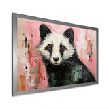 Playful black Skunk on pink - Skunk Wall Art Prints