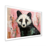 Playful black Skunk on pink - Skunk Wall Art Prints