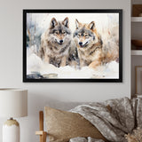 Forest Wolves in winter landscape - Wolf Canvas Wall Art
