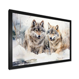 Forest Wolves in winter landscape - Wolf Canvas Wall Art