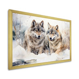 Forest Wolves in winter landscape - Wolf Canvas Wall Art