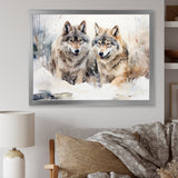 Forest Wolves in winter landscape - Wolf Canvas Wall Art