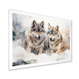 Forest Wolves in winter landscape - Wolf Canvas Wall Art