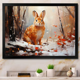 Frosty Rabbit winter Solitude - Rabbit Canvas Wall Art