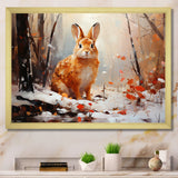 Frosty Rabbit winter Solitude - Rabbit Canvas Wall Art