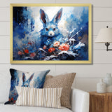 Blue Rabbit winter Solitude - Rabbit Wall Decor