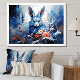 Blue Rabbit winter Solitude - Rabbit Wall Decor