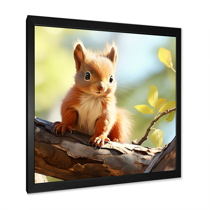 Forest cute Squirrel - Squirrel Large Canvas Wall Art