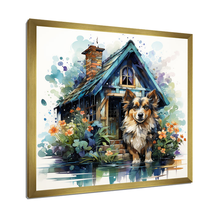 Cozy Sheltie Cottage - Dog Wall Art Prints