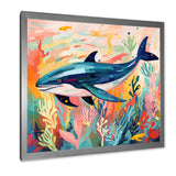 Colorful whale underwater majesty - Green Whale Wall Art