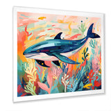Colorful whale underwater majesty - Green Whale Wall Art