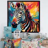 Colorful Popart Zebra fantasy I - Animals Canvas Wall Art