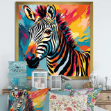 Colorful Popart Zebra fantasy I - Animals Canvas Wall Art