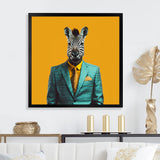 Yellow and blue suited up zebra - Zebra Fashion Wall Decor