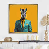 Yellow and blue suited up zebra - Zebra Fashion Wall Decor