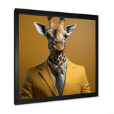 Giraffe in suit fashion Elegance - Giraffe Fashion Home Decor Art
