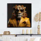 Lion in suit fashion Elegance - Lion Fashion Living Room Wall Art