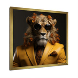 Lion in suit fashion Elegance - Lion Fashion Living Room Wall Art